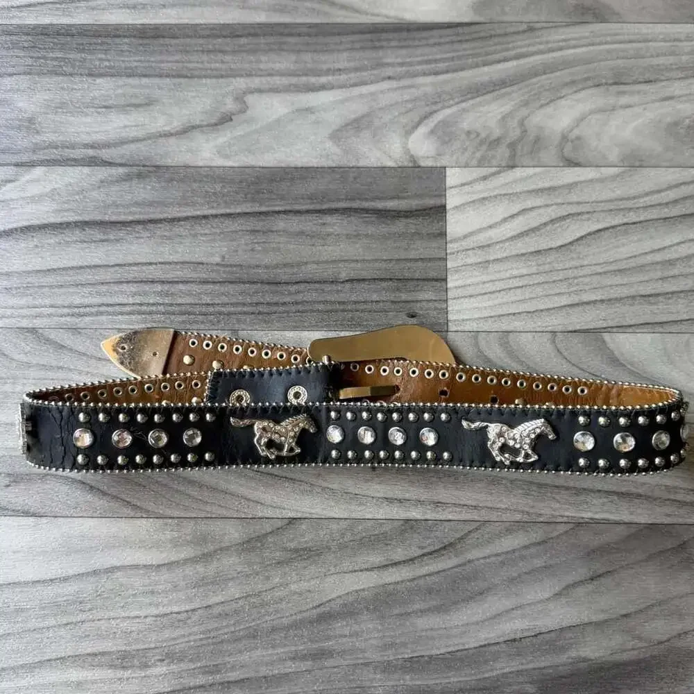 Vintage Y2K Western Rhinestone Cowgirl Belt